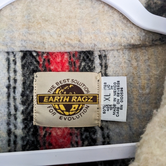 Vintage Earth Ragz Plaid Zip Up Jacket Mens XL - Picture 4 of 4